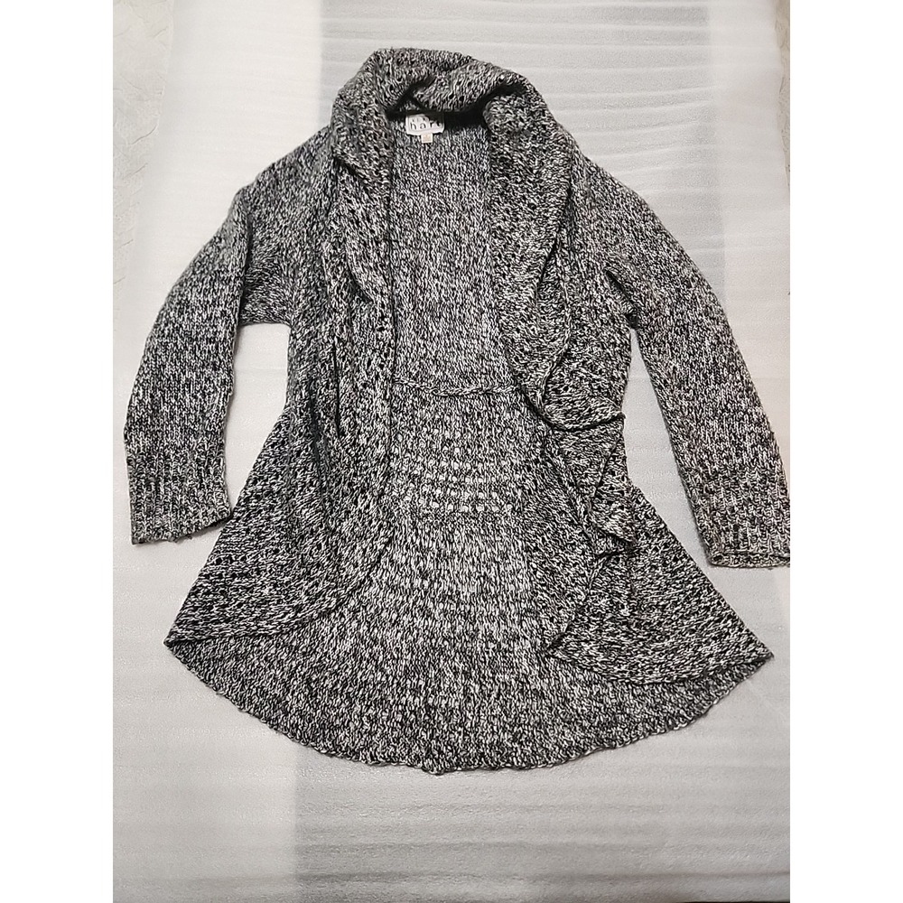Keren Hart Knit Cardigan Open Drape Long Sleeve Grey XL Winter Cozy Cabin Vibes